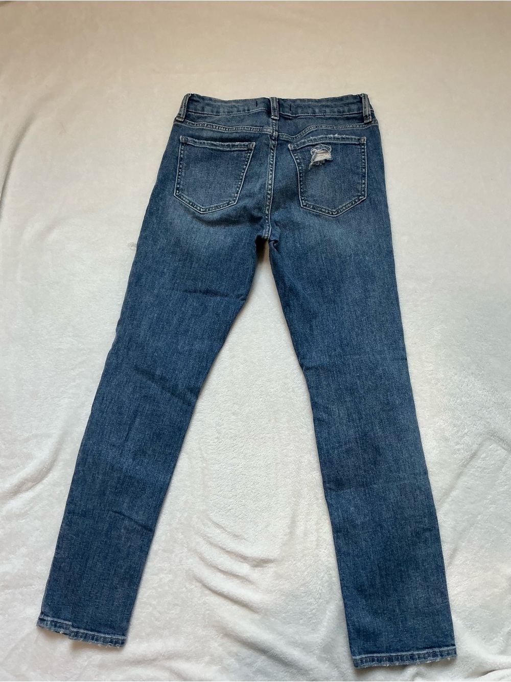 Boyfriend Distressed Dark Blue Denim Jeans - Picture 2 of 4